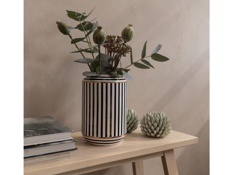 MabellaStyle Disa Vase Høj Sort/Hvid Pynt og Interiør