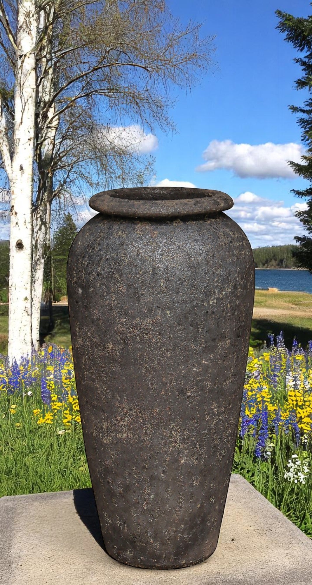 KÆMPE LAVA LOOK KERAMIK KRUKKE-LET GLASEREDE H135CM