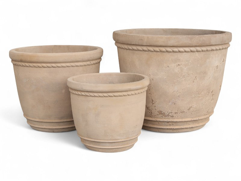 SINES KÆMPE ANTIK TERRACOTTA HAVEKRUKKER-Vietnam Ø67,Ø55,Ø43,Ø32