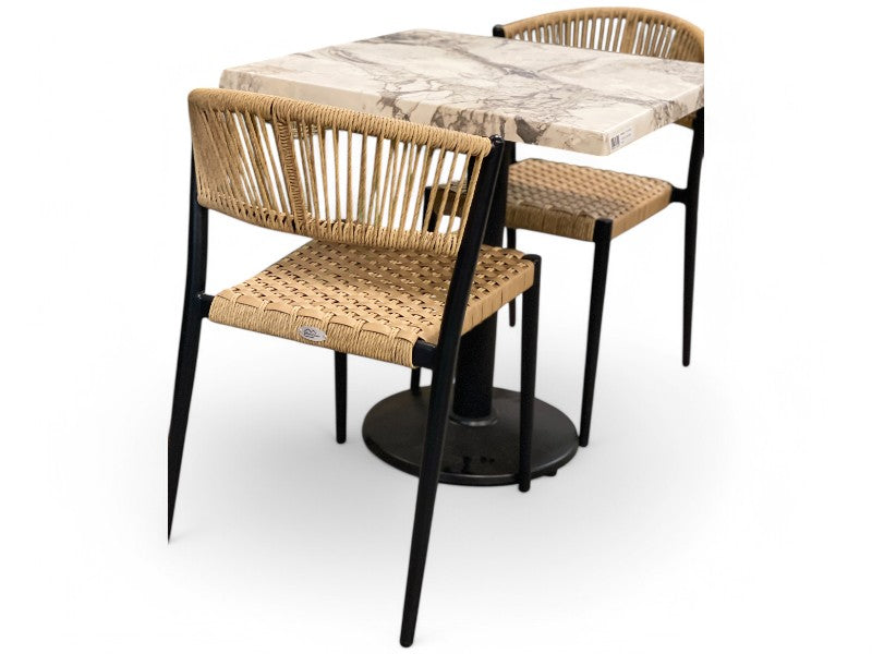 Laminat marmor struktur havebord og 2 Astrid stole