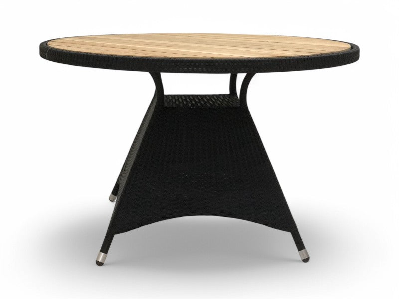 Rundt bord Ø120cmx75cm og 4 sorte stole UDSTILLINGSMODELLER