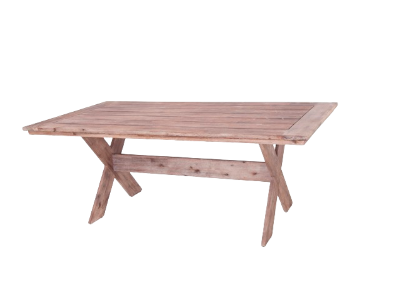 SALFORD Akacie Havebord 200cm og 6 stabels havestole