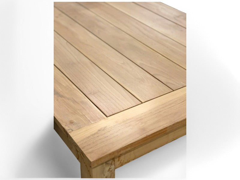 BEDFORD TEAK Havebord 200cm og 6 Dublin stabels havestole