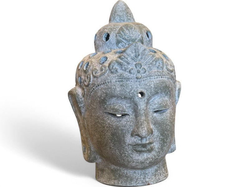 BUDDHA-HOVED Lanterne ,Grå terracottta