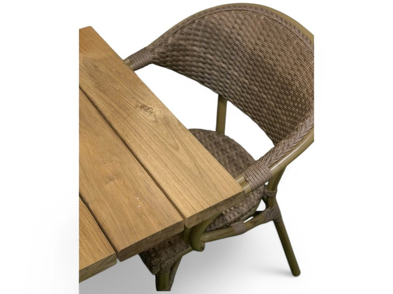 EGETRÆ Planke havebord og 2 cafestole