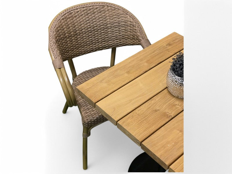 EGETRÆ Planke havebord og 2 cafestole