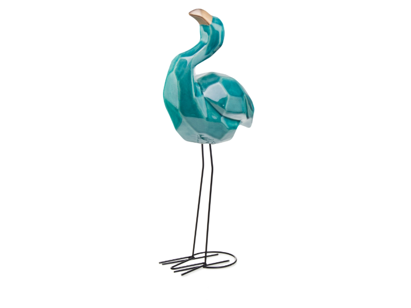Mabella Flamingo figur i Grøn/keramik