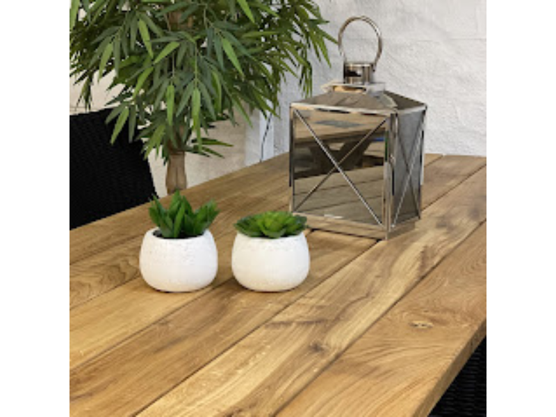 Planke Bord i Dansk massivt Egetræ -Havebord