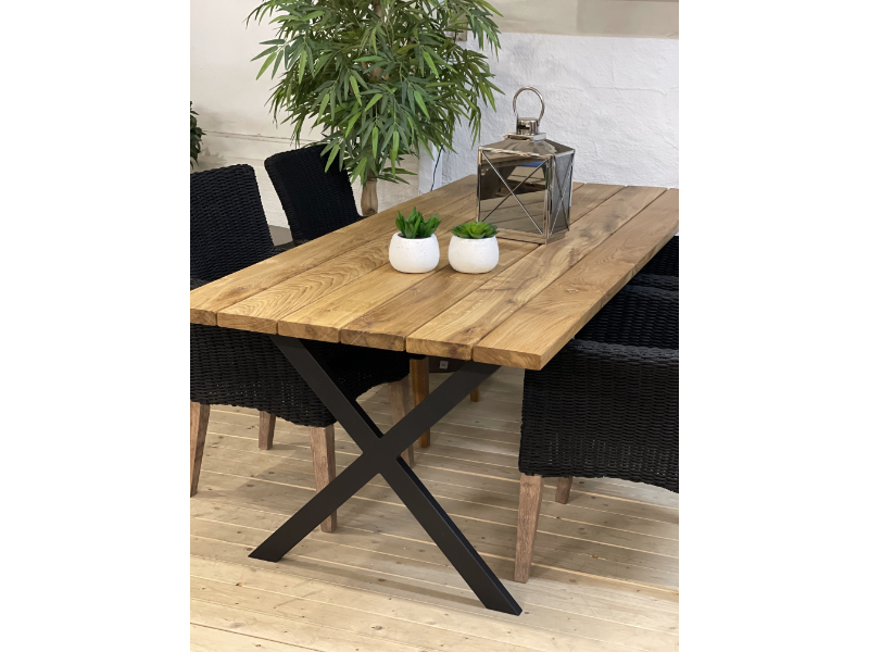 Planke Bord i Dansk massivt Egetræ -Havebord