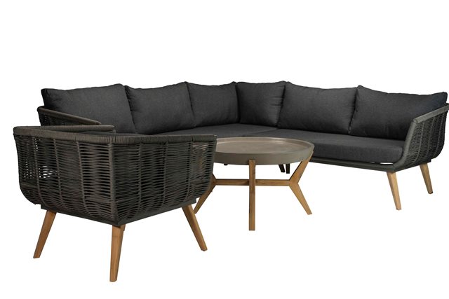 Loungemøbler - NORWICH Hjørnesofasæt med Oval cement bord