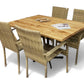 EGETRÆ Planke bord 130cm + 4 stol