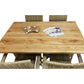 EGETRÆ Planke bord 130cm + 4 stol