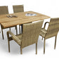 EGETRÆ Planke bord 130cm + 4 stol