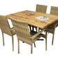 EGETRÆ Planke bord 130cm + 4 stol