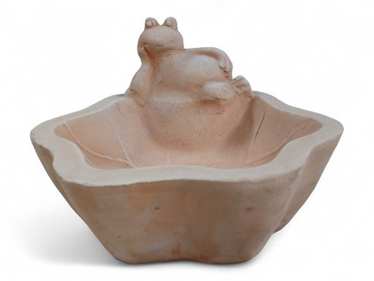 HAVEFIGUR - FRØ FAD TERRACOTTA 31X28X20CM