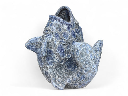 HAVEFIGUR- KÆMPE BLÅ FISK-LAVA 42x38x43cm