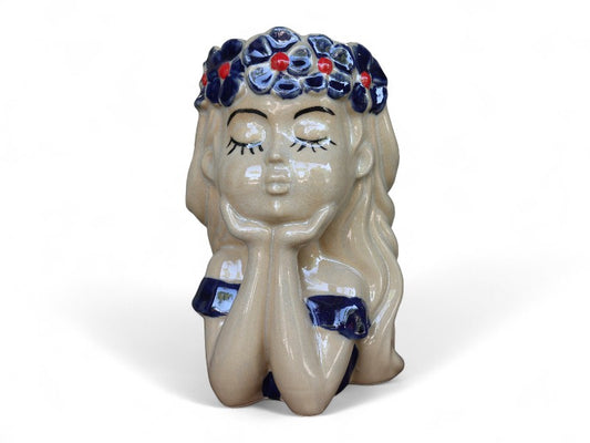 Urtepotte-Pige figur-Blå 25554