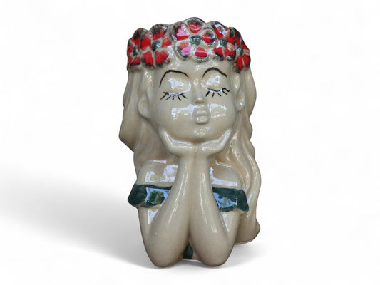Urtepotte-Pige figur-Rød 25555