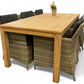 BEDFORD TEAK Havebord 200cm og 6 Dublin stabels havestole