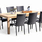 BEDFORD TEAK Havebord 200cm og 6 stabels sort havestole