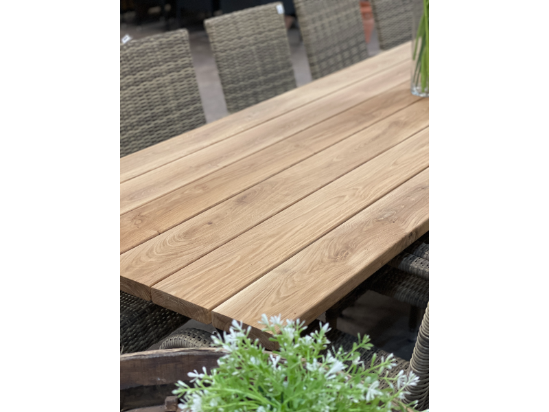 Planke Bord i Dansk massivt Egetræ -Cafe bord