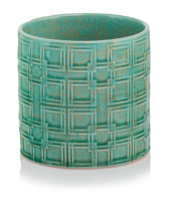 Mabella Urtepotte keramik - Mix turkisgrønt farvet/Cylinderform