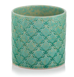 Mabella Urtepotte keramik - Mix turkisgrønt farvet/Cylinderform