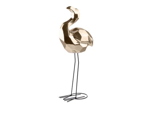Mabella Flamingo figur i blank gul/keramik