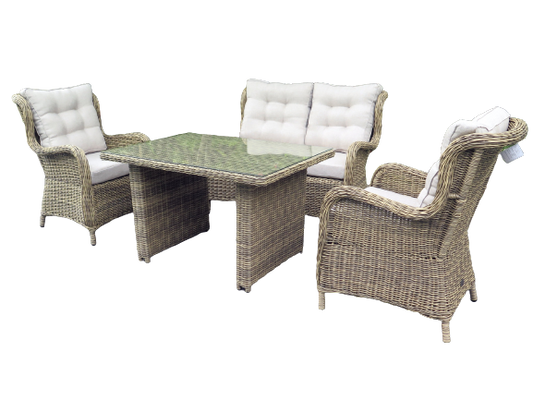 Havemøbler - QUEEN loungesæt 2 p.sofa + 2 stole +1 bord