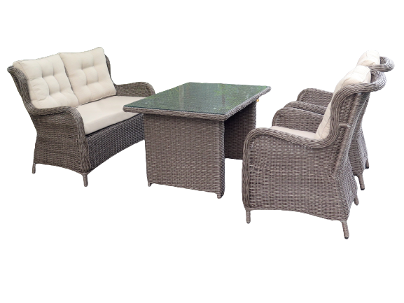 Havemøbler - QUEEN loungesæt 2 p.sofa+2 stole+1bord