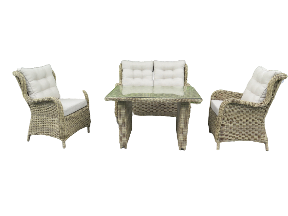 Havemøbler - QUEEN loungesæt 2 p.sofa + 2 stole +1 bord