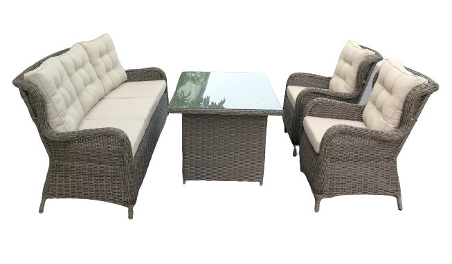 Havemøbler - QUEEN loungesæt 3 p.sofa+2 stole+1bord
