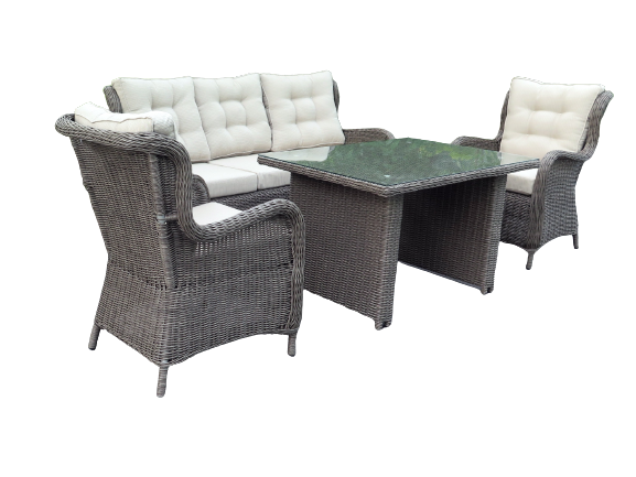 Havemøbler - QUEEN loungesæt 3 p.sofa+2 stole+1bord